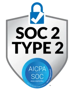 The image features a silver shield with a lock on top, representing System and Organization Controls 2.